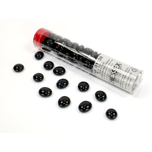 Opaque Black Glass Stones Tube