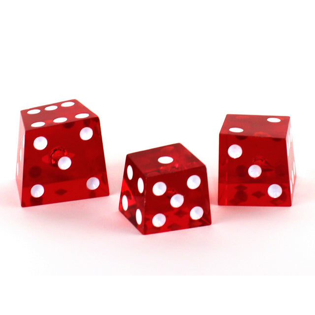 Chessex - CHX KOP07009 25mm Crooked Dice Transparent red w/white - Good Games