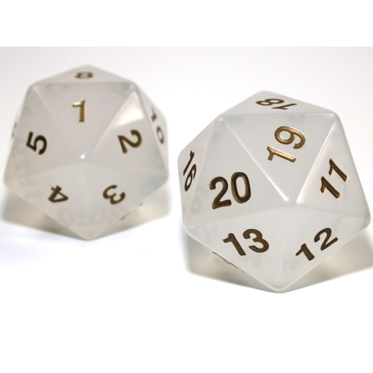 Chessex - CHX KOP18302 55mm Jumbo d20 Translucent Pearl/gold (Preorder) - Good Games