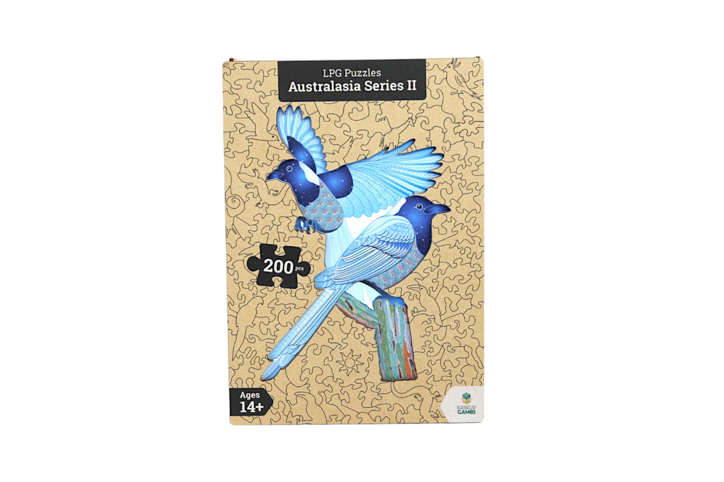 Let's Play Games Puzzles Wooden Oceania Animals Series 2 Magpie - 200 piece Puzzle - Good Games