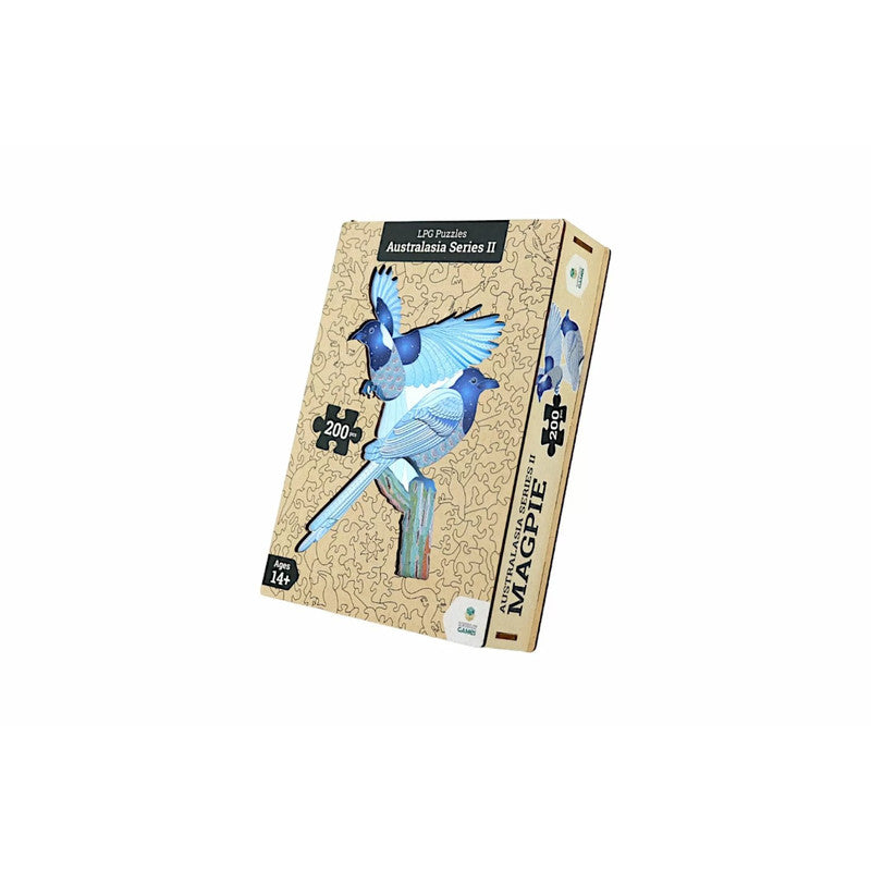 Let's Play Games Puzzles Wooden Oceania Animals Series 2 Magpie - 200 piece Puzzle - Good Games