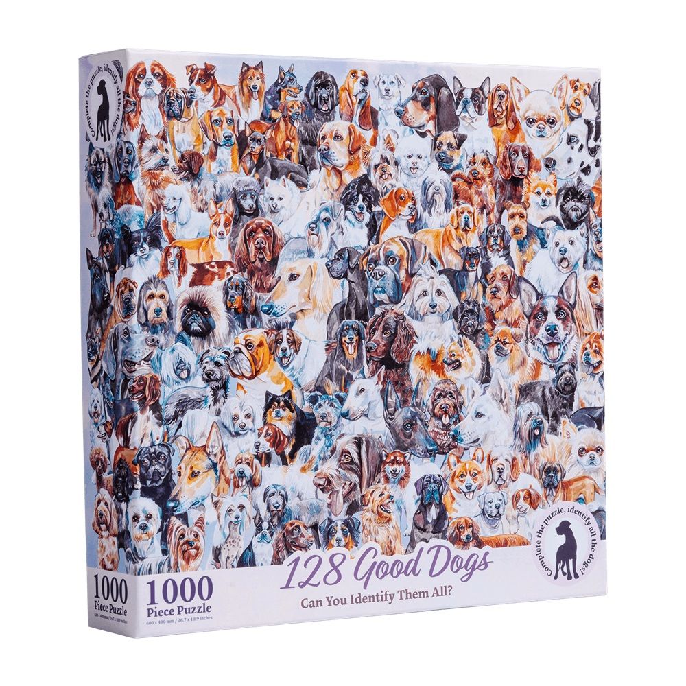 128 Good Dogs: Can You Identify Them All? A Dog Park 1000 Piece Jigsaw (Preorder) - Good Games