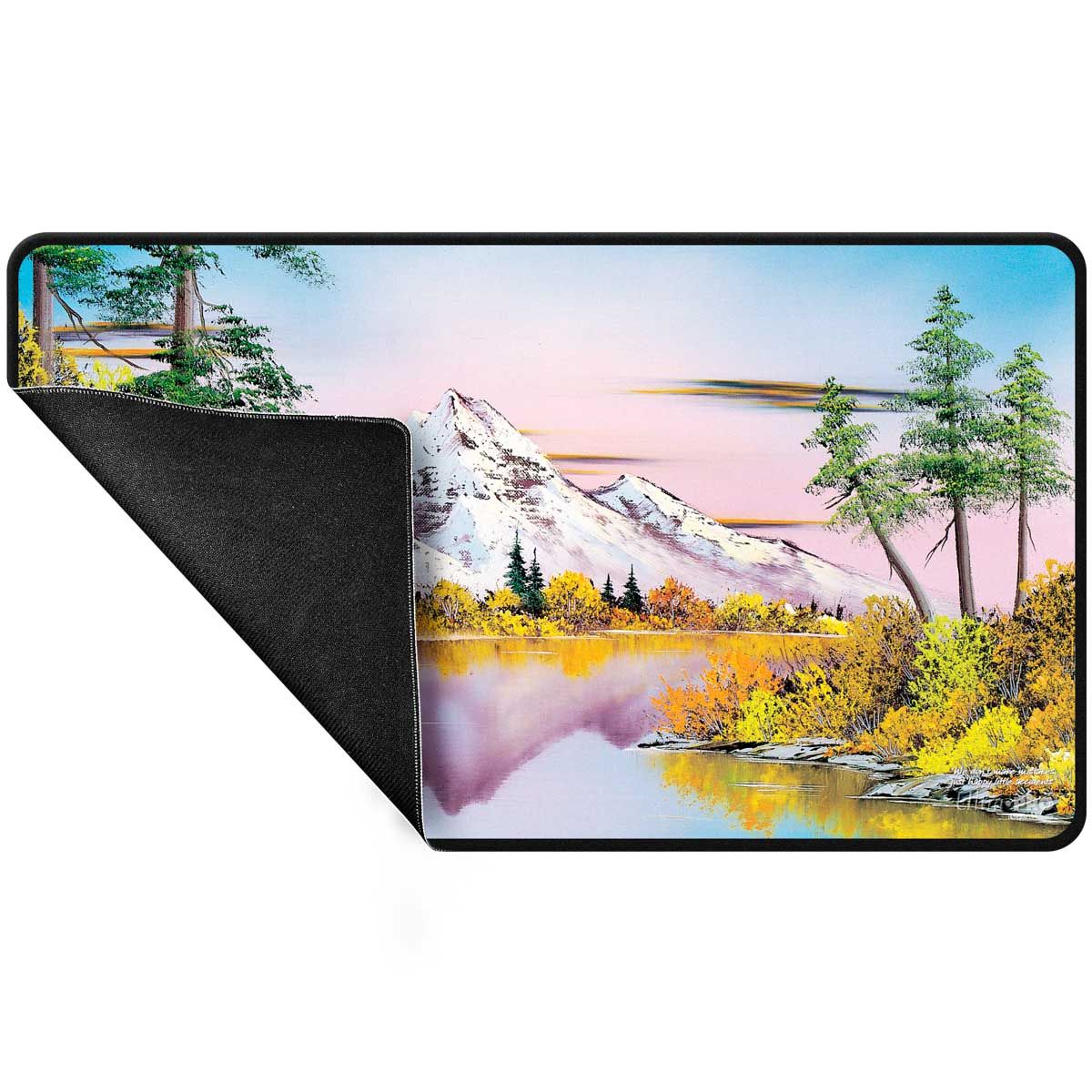 Ultra Pro: Bob Ross Mighty Mountain Lake Black Stitched Playmat - Good Games