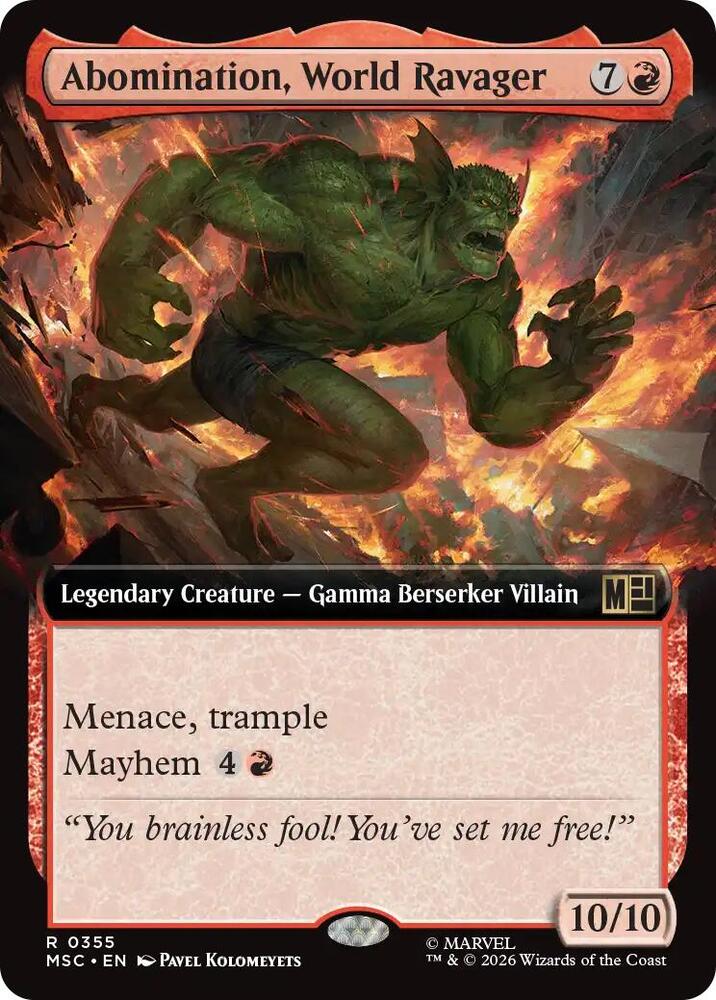 Abomination, World Ravager 355 (Commander: Marvel Super Heroes) - Extended Art