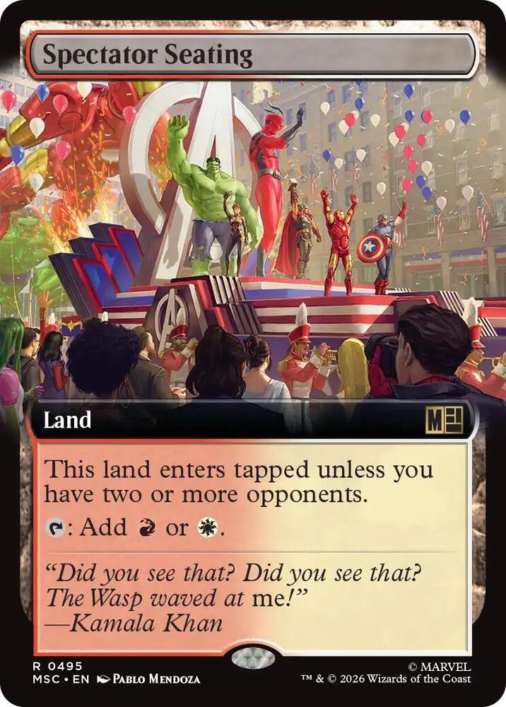 Spectator Seating 495 (Commander: Marvel Super Heroes) - Extended Art
