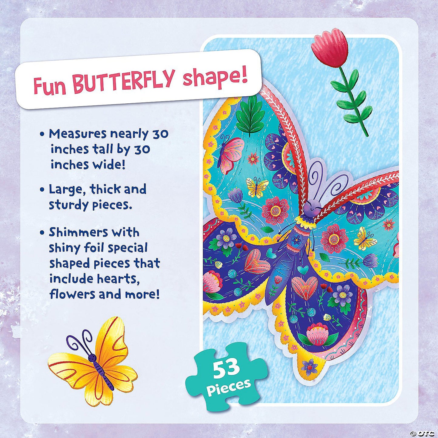 Peaceable Kingdom Shimmery Butterfly - 53 piece Floor Puzzle