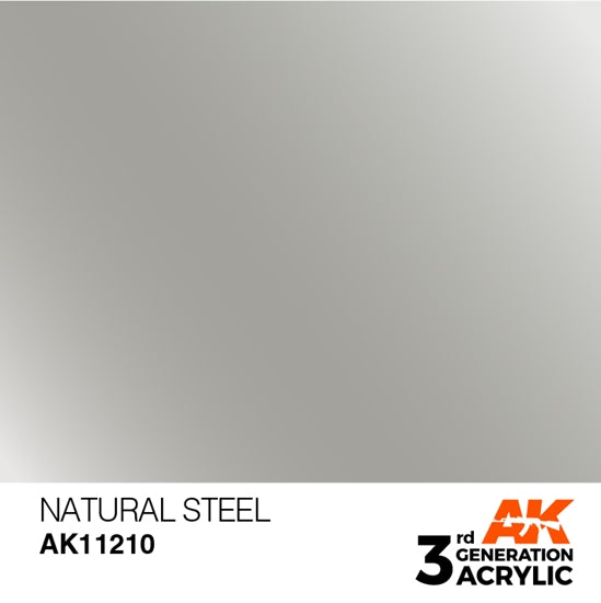 AK Interactve 3Gen Acrylics - Natural Steel 17ml - Good Games