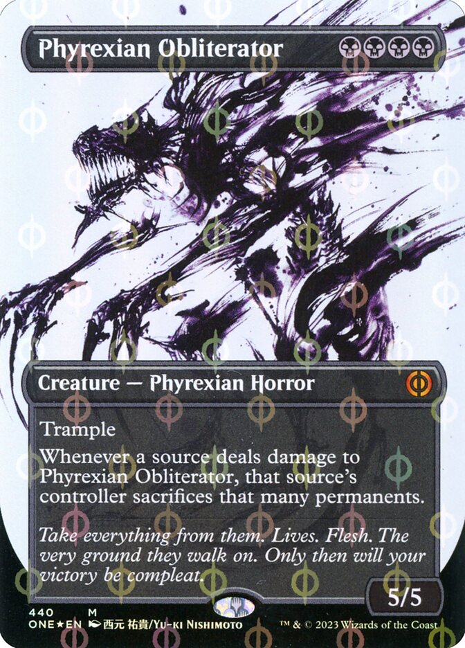 Phyrexian Obliterator 440/271 (Phyrexia: All Will Be One) - Borderless Compleat Foil