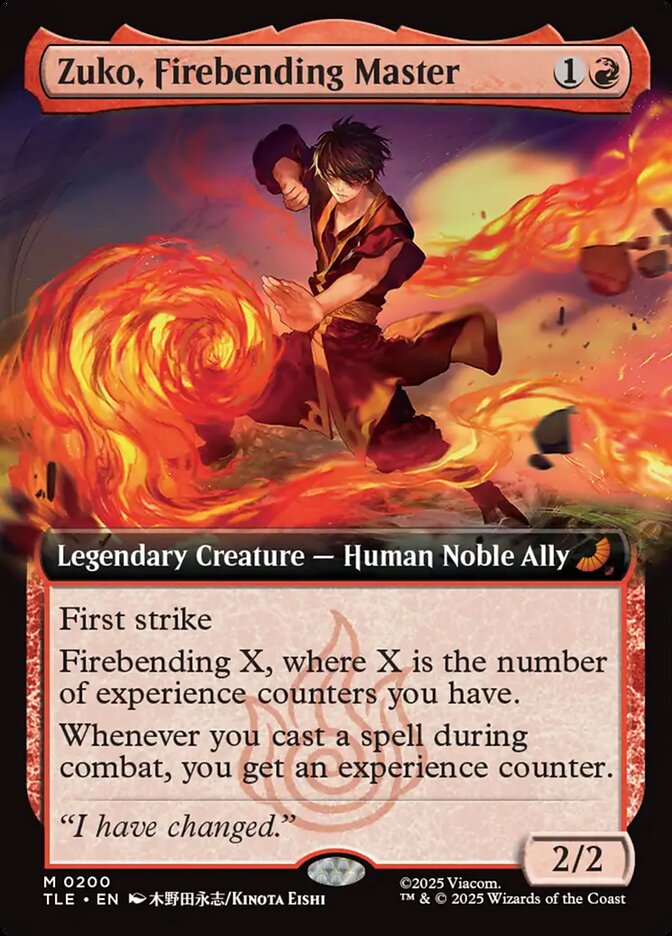 Zuko, Firebending Master 200/317 (Avatar: The Last Airbender: Eternal-Legal) - Extended Art Foil