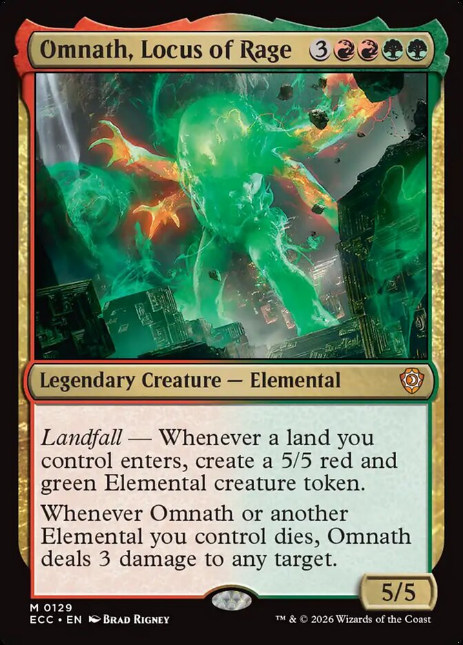 Omnath, Locus of Rage 129 (Commander: Lorwyn Eclipsed)