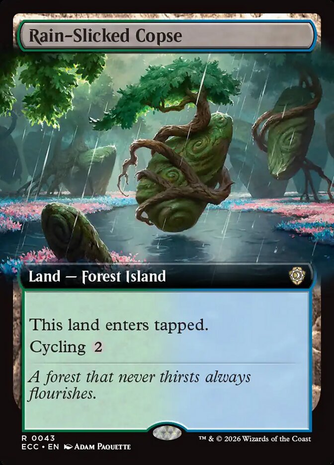 Rain-Slicked Copse 43/176 (Commander: Lorwyn Eclipsed) - Extended Art