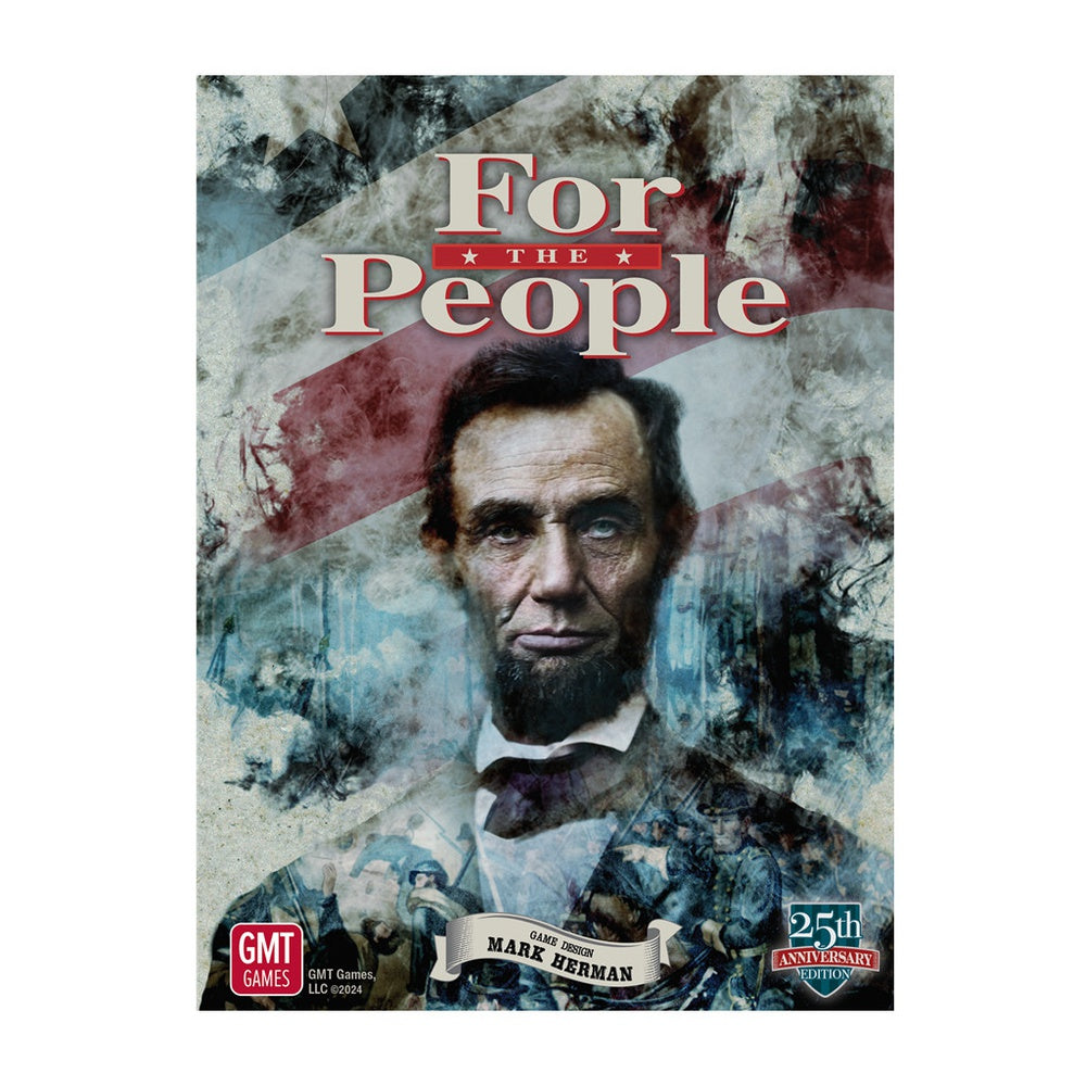 Game cover for 'For the People' shows Abraham Lincoln's portrait over a blurred US flag and Civil War soldiers