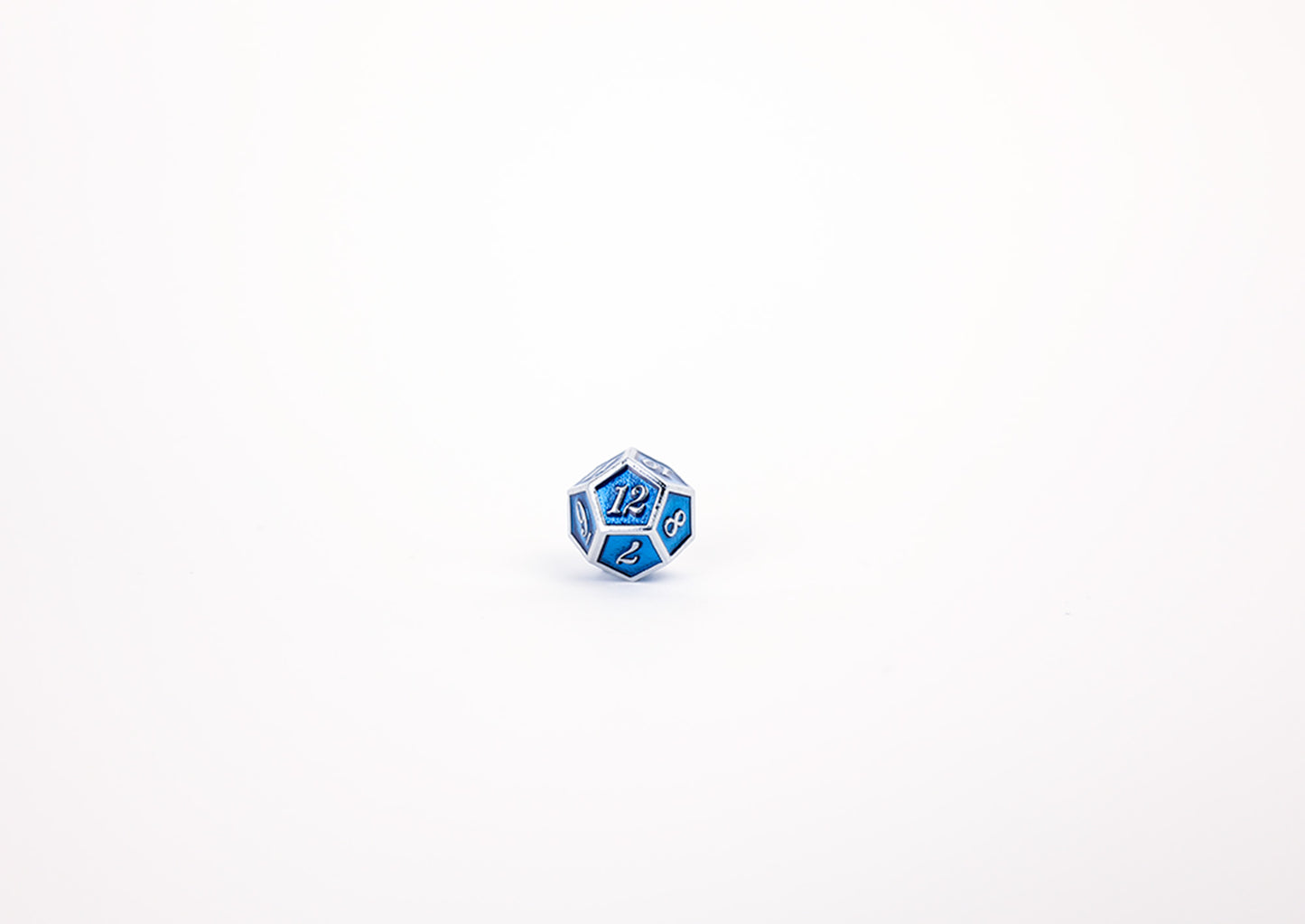 LPG Dice Set - Metal RPG Serif Blue/Silver - Good Games