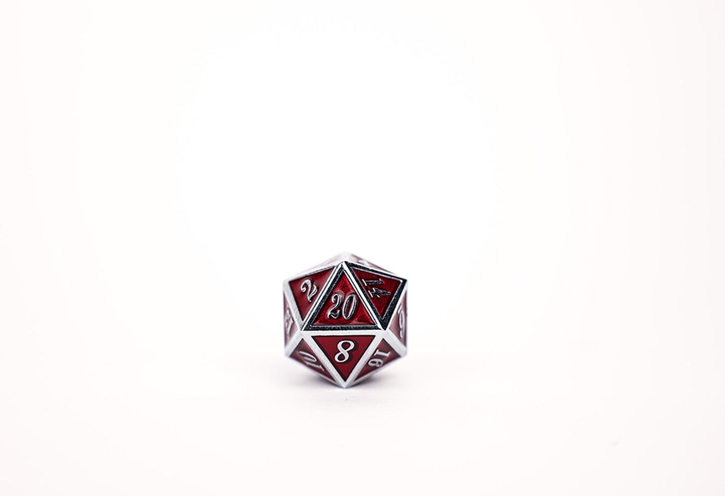LPG Dice Set - Metal RPG Serif Red/Silver - Good Games
