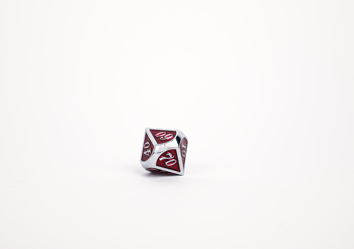 LPG Dice Set - Metal RPG Serif Red/Silver - Good Games