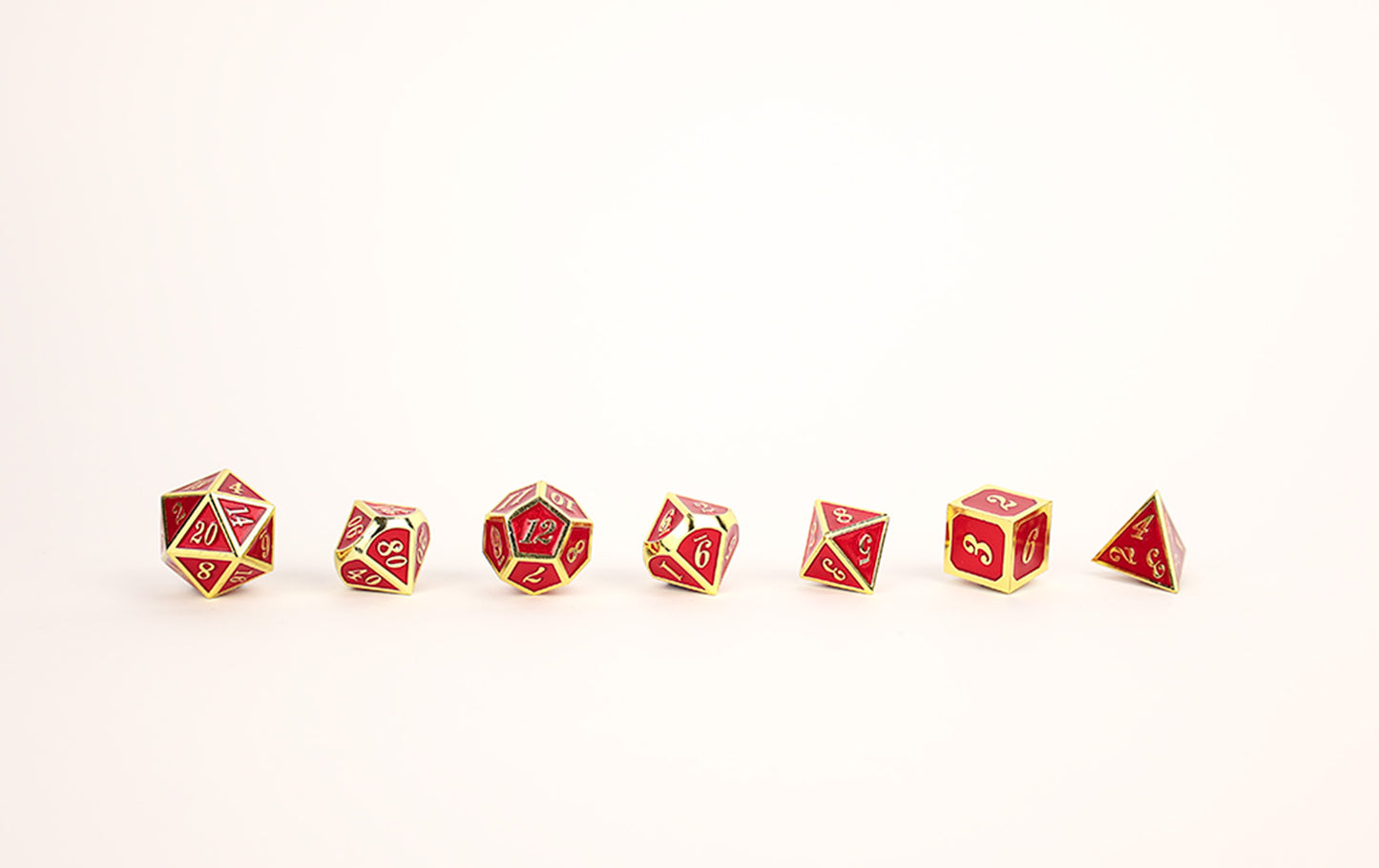 LPG Dice Set - Metal RPG Serif Red/Gold - Good Games