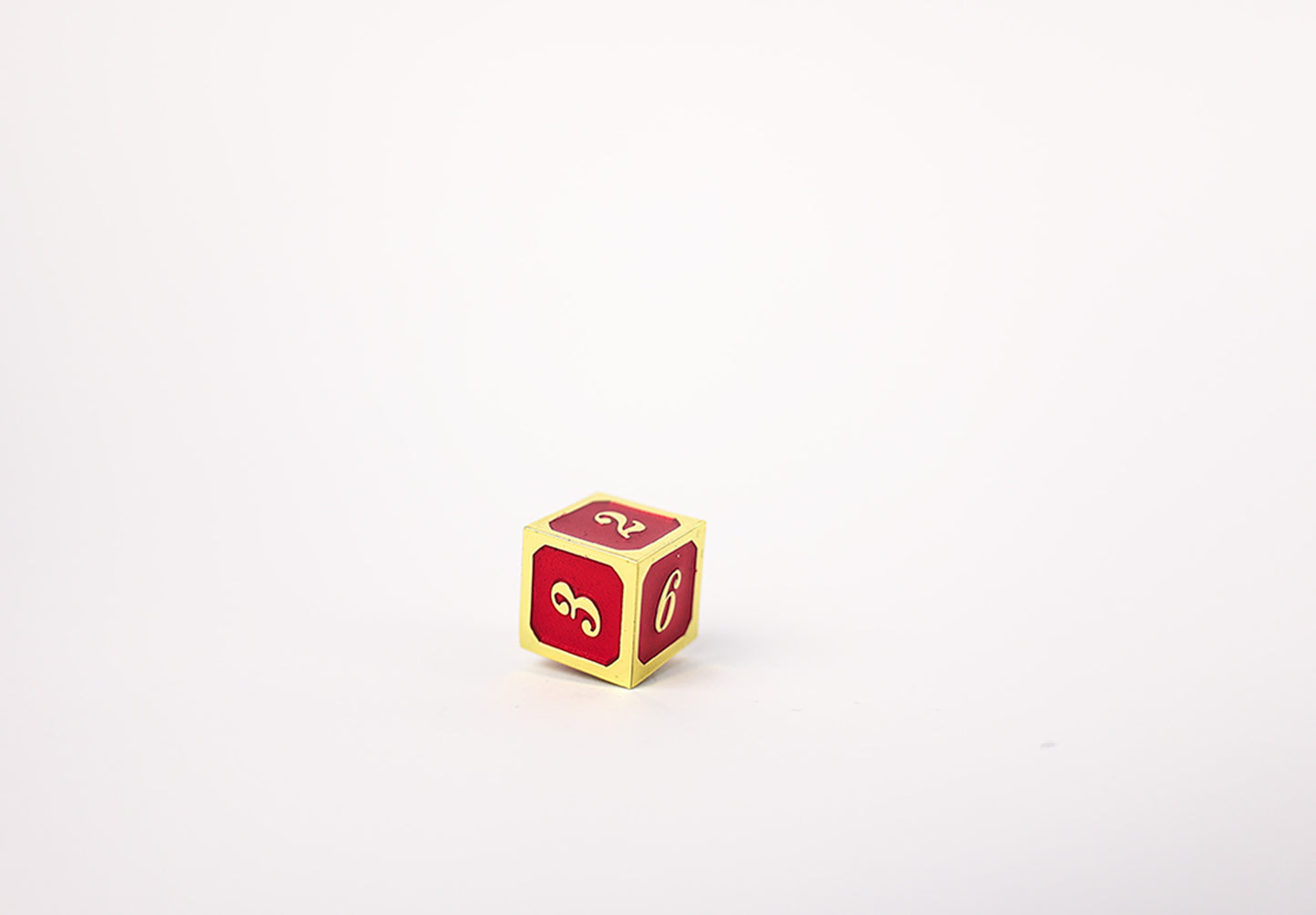 LPG Dice Set - Metal RPG Serif Red/Gold - Good Games