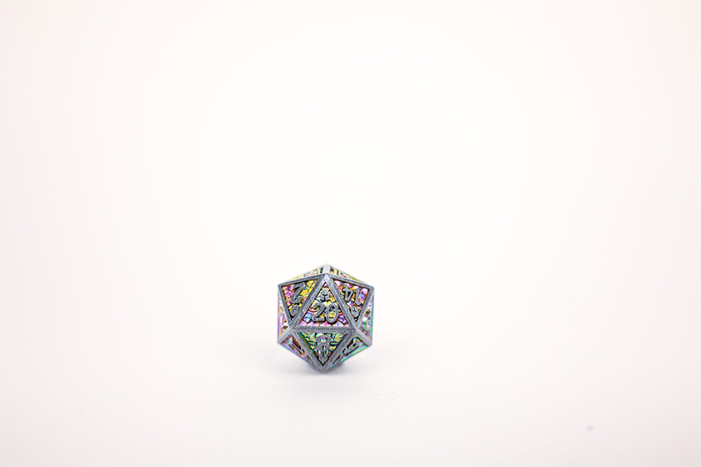LPG Dice Set - Metal RPG Draco Bright Rainbow/Silver - Good Games