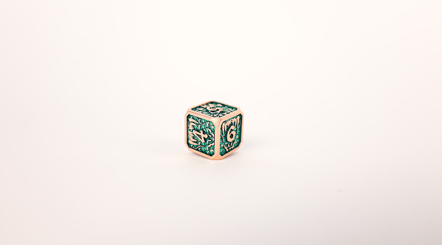 LPG Dice Set - Metal RPG Draco Dark Green/Brass - Good Games