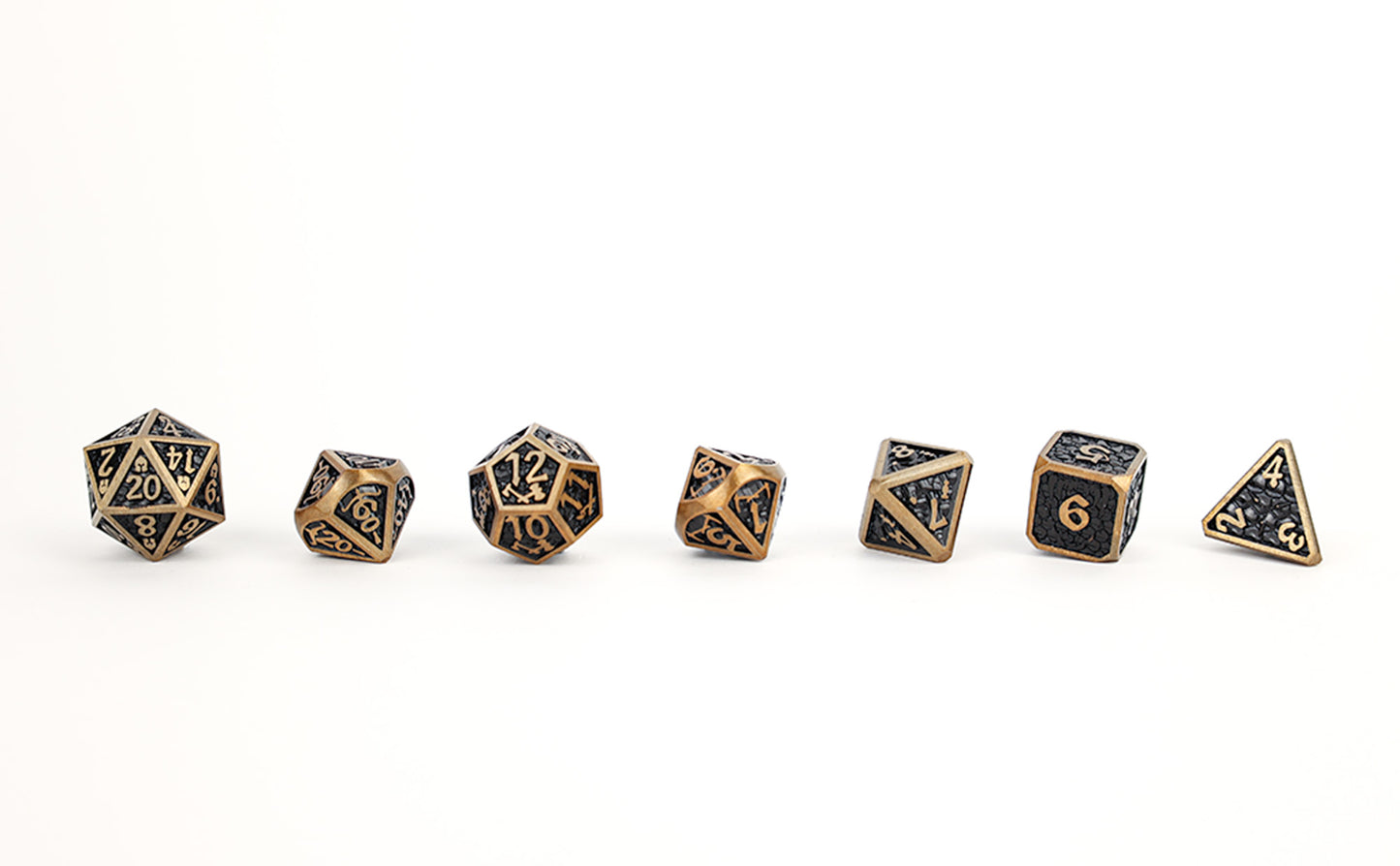 LPG Dice Set - Metal RPG Draco Dark Black/Gold - Good Games