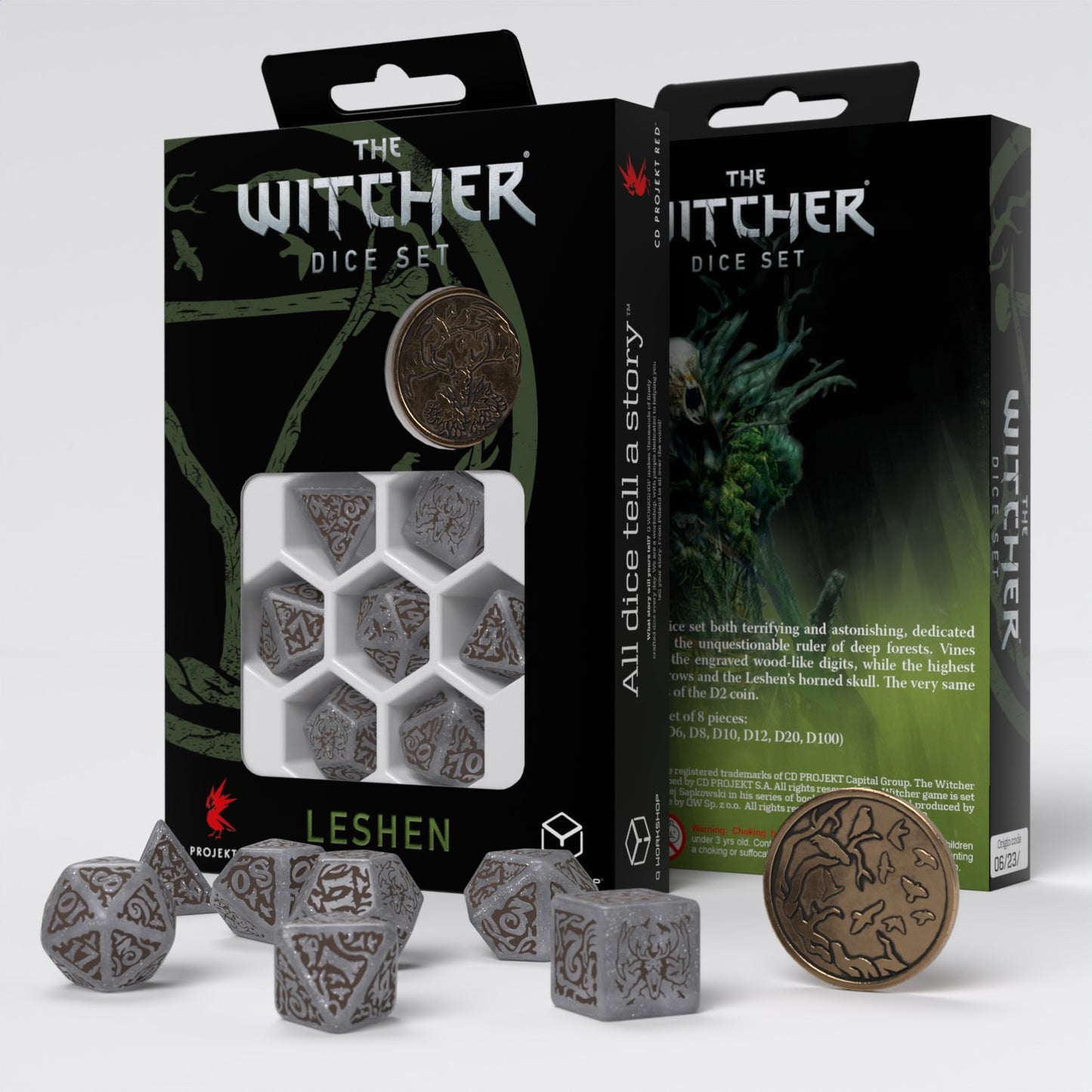 Q Workshop - The Witcher Dice Set Leshen - Shape Shifter Dice Set 7 With Coin - Good Games