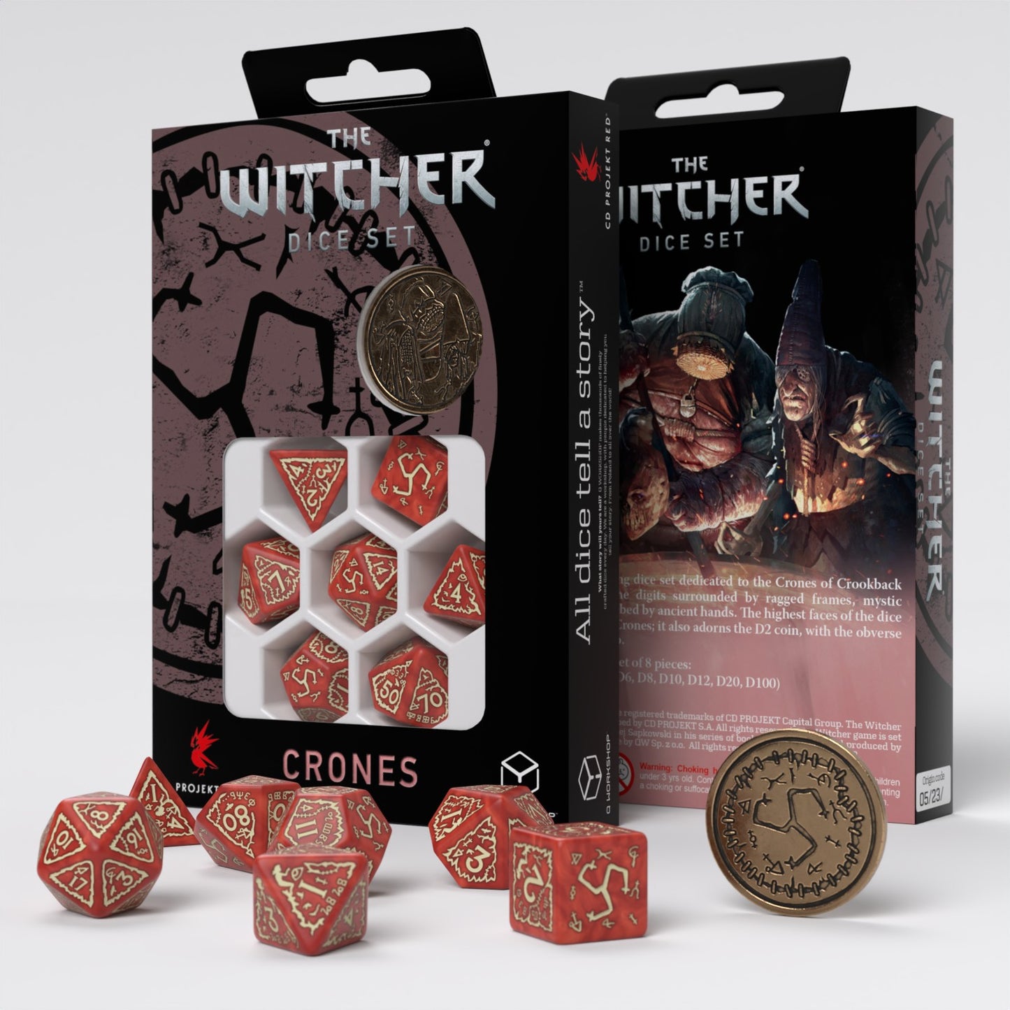 Q Workshop - The Witcher Dice Set Crones - Brewess Dice Set 7 With Coin - Good Games