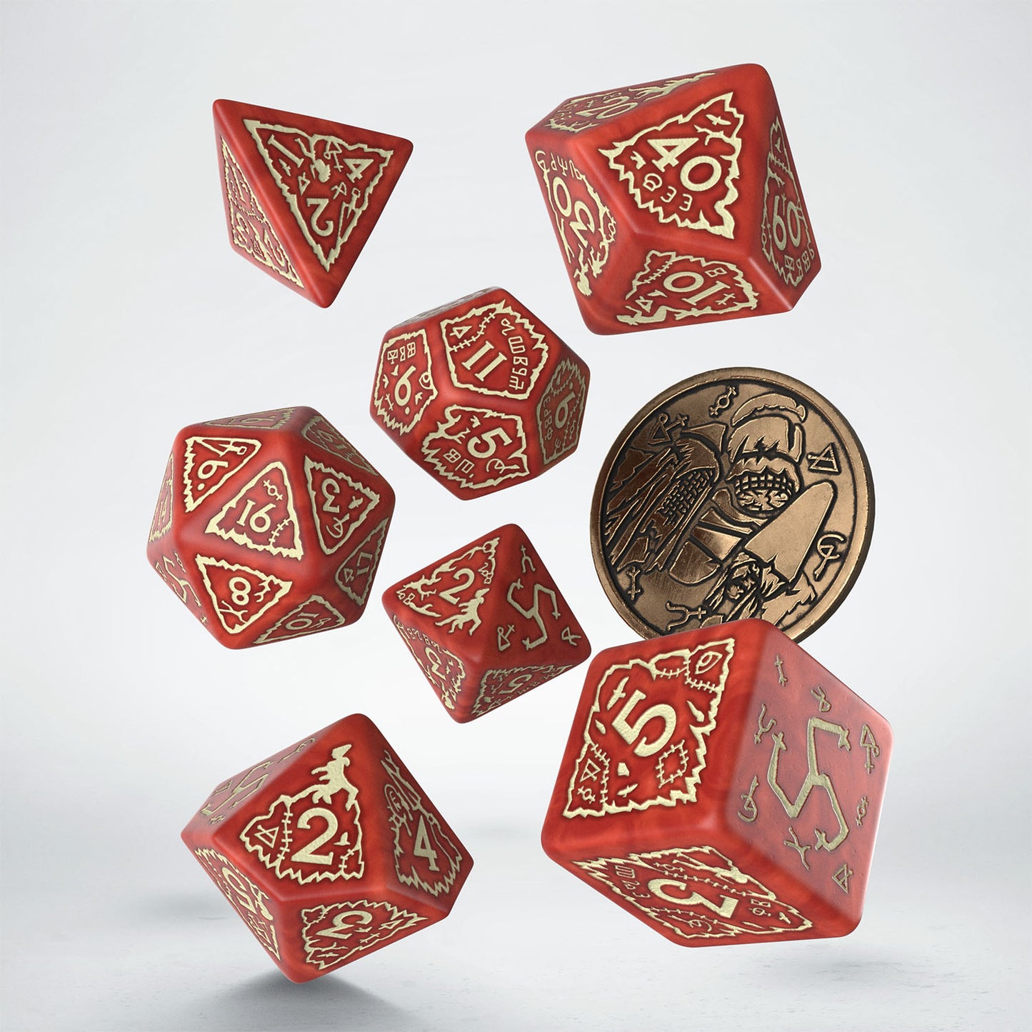Q Workshop - The Witcher Dice Set Crones - Brewess Dice Set 7 With Coin - Good Games