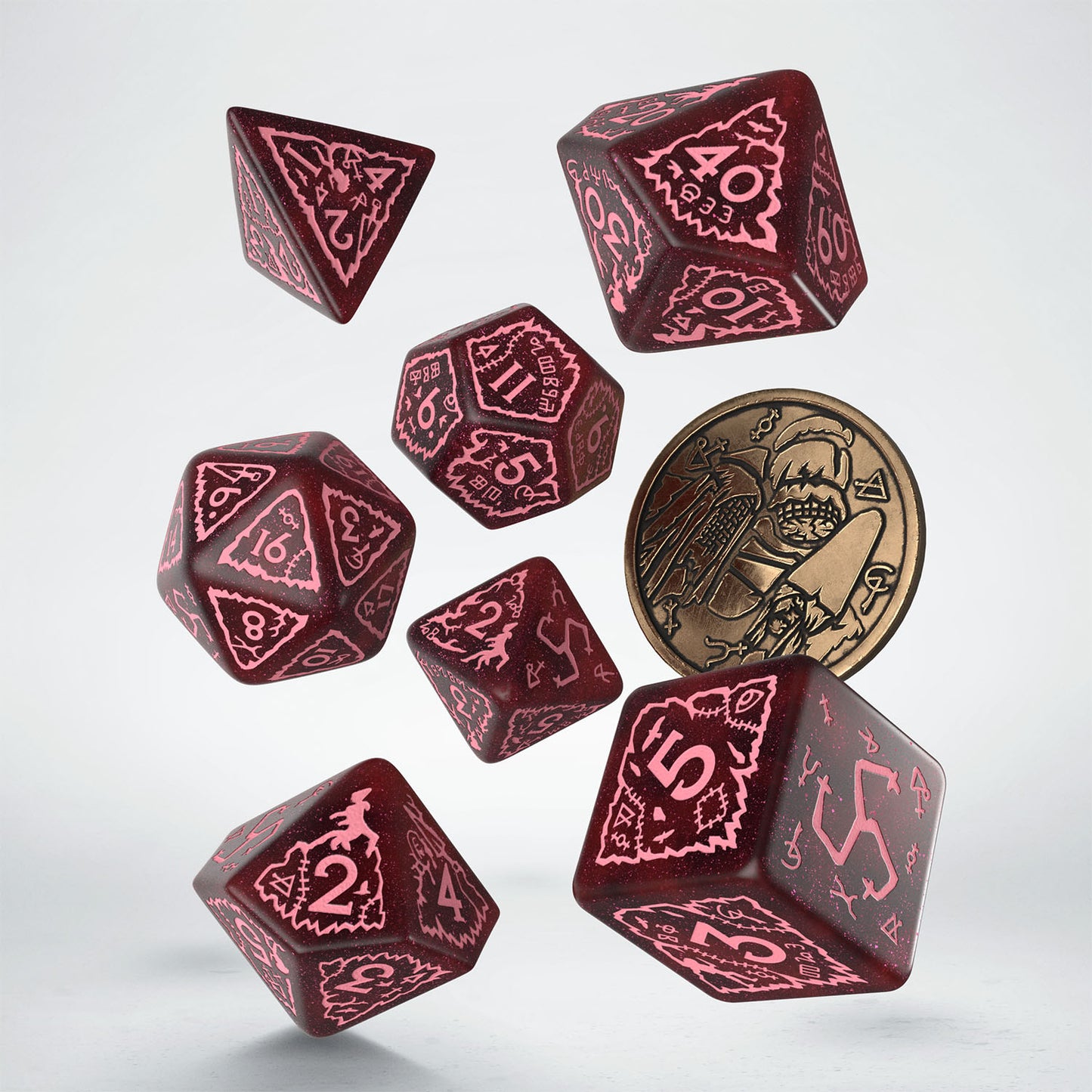 Q Workshop - The Witcher Dice Set Crones - Whispess Dice Set 7 With Coin - Good Games