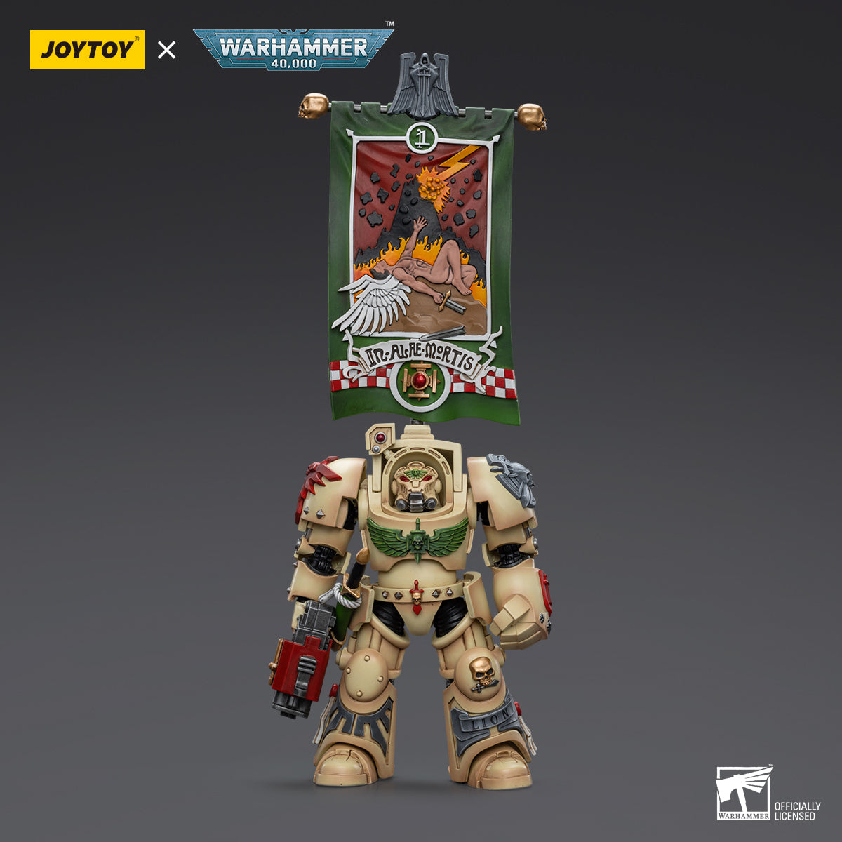 Warhammer Collectibles: 1/18 Scale Dark Angels Deathwing Ancient with Company Banner - Good Games
