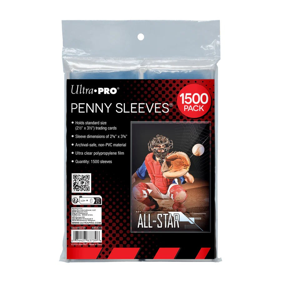 Ultra Pro - Clear Sleeves - Standard Size Trading Cards - 2.5"x3.5" 1500 Pack