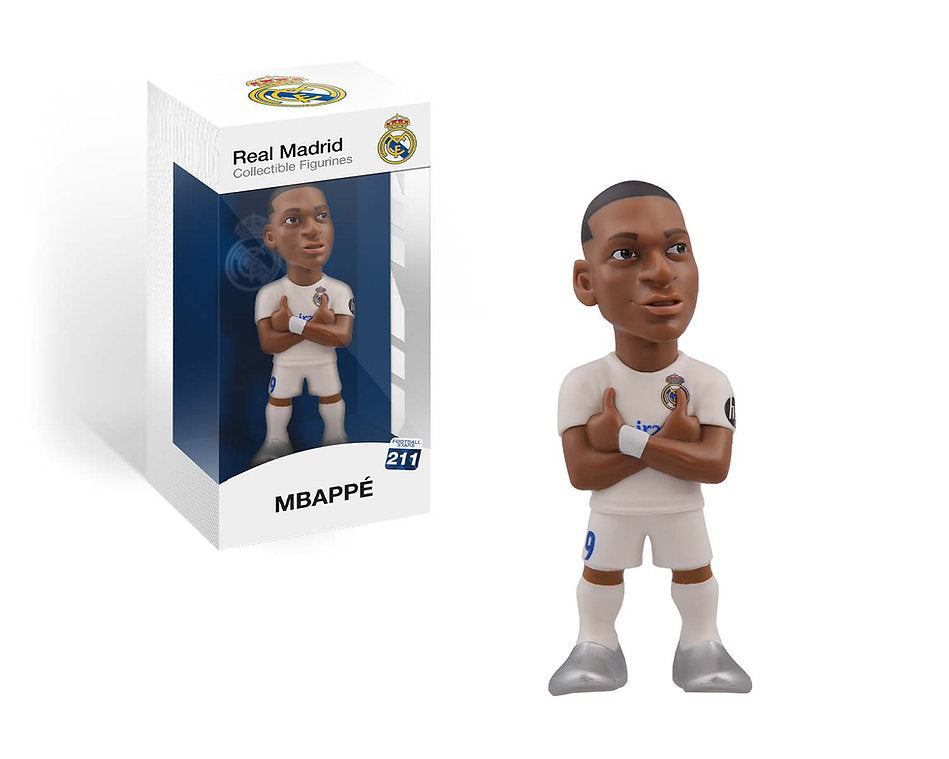 Packaged figure inside a Real Madrid-themed box with nameplate and character window
