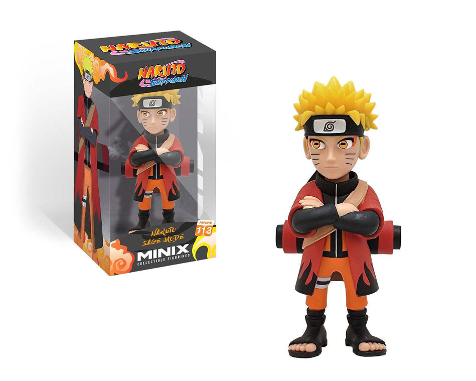 Boxed view of the figure inside packaging with character art and Minix branding