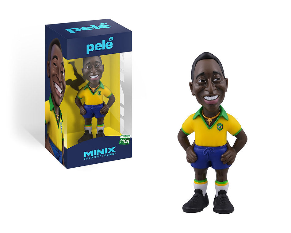 Boxed packaging view with Pele’s name, team logo, and vibrant Brazil colors