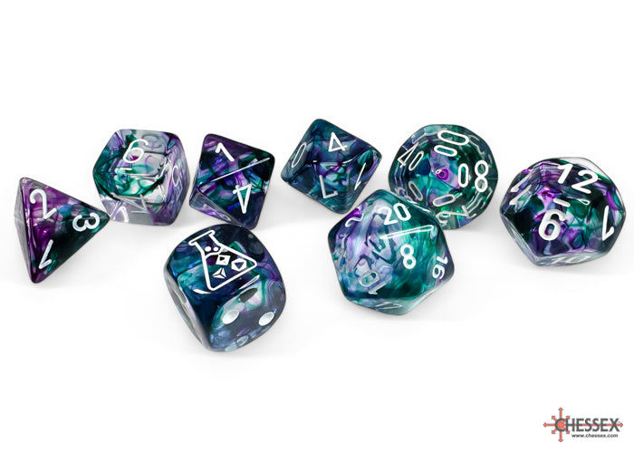 Chessex Nebula Fluorite/white Polyhedral 7-Dice Set (with bonus die) CHX 30068 - Good Games