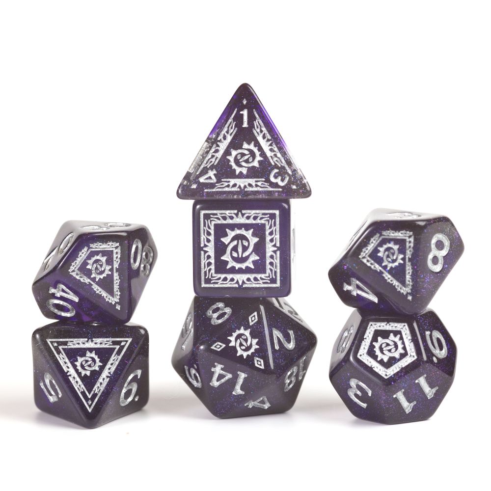 Sirius Dice - Dungeons & Dragons Adventure Dice - Warlock - Purple - Good Games