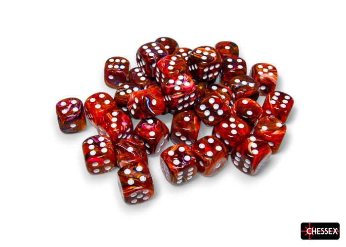 Chessex - CHX 27943 Festive Symphony/white 12mm d6 Dice Block (36 dice) (Preorder) - Good Games