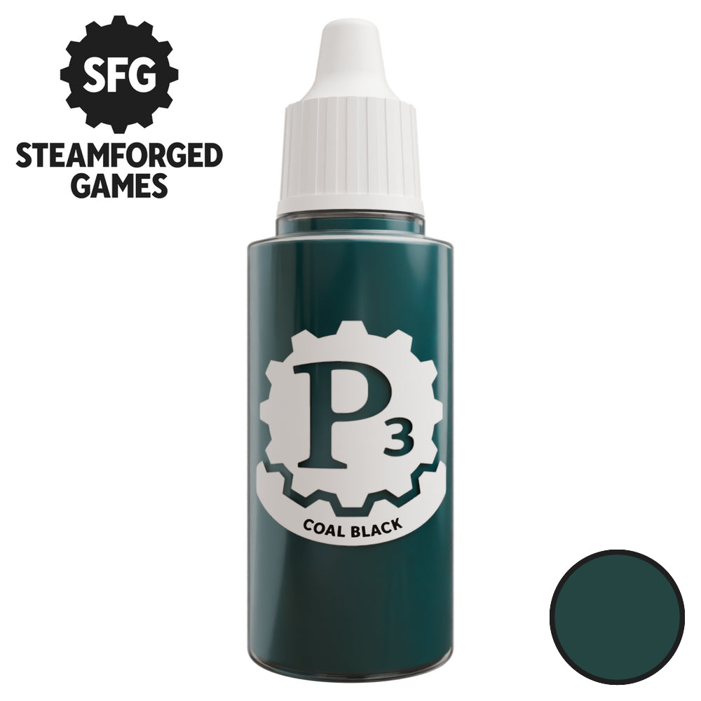 Steamforged Games P3 Paints 18ml - Coal Black - Good Games
