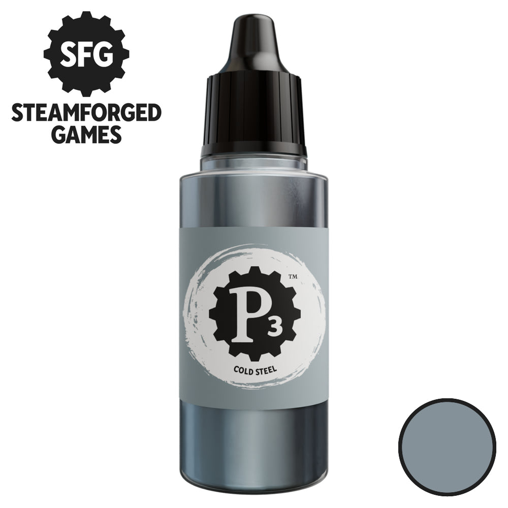 Steamforged Games P3 Paint 18ml - Metallics Cold Steel - Good Games