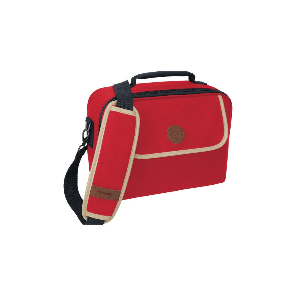 Enhance Designer Edition Compact Small Trading Card Bag with Customizable Interior & Strap - Red