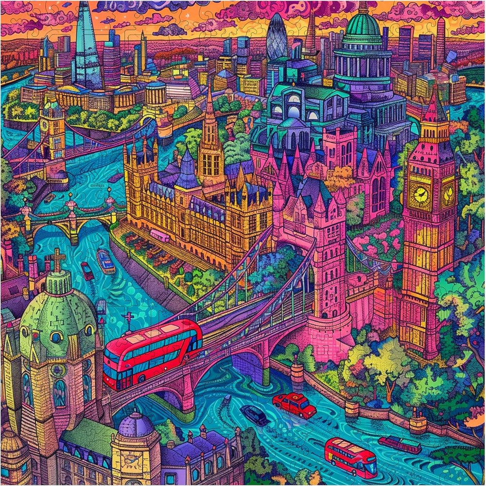 Trippy Puzzles - 300 Piece Wood Jigsaw London Lights