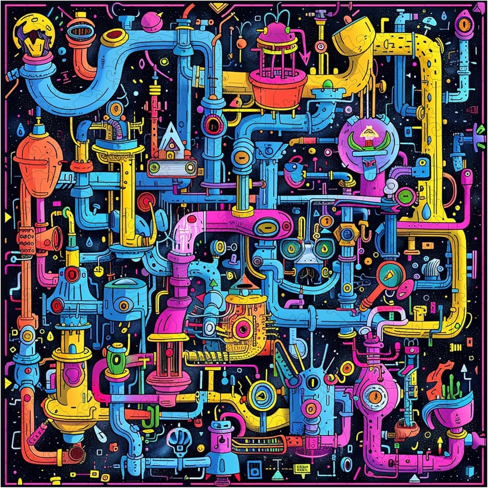 Trippy Puzzles - 300 Piece Wood Jigsaw Sci-Fi Sewer