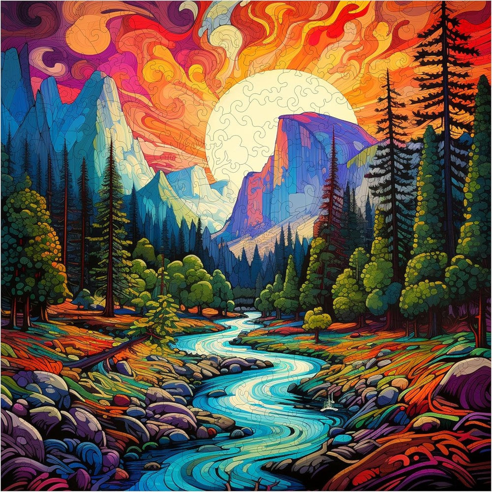 Trippy Puzzles - 300 Piece Wood Jigsaw Chromatic Cliffs