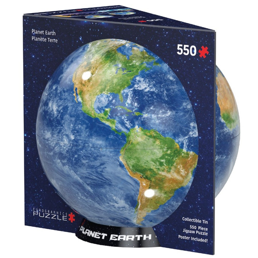 Planet Earth 550 Piece Puzzle Globe Tin