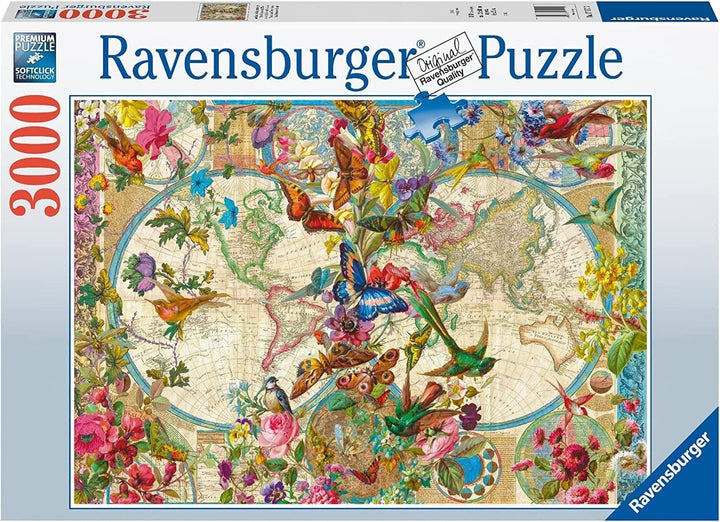Ravensburger - Flora & Fauna World Map 3000 Piece Jigsaw - Good Games