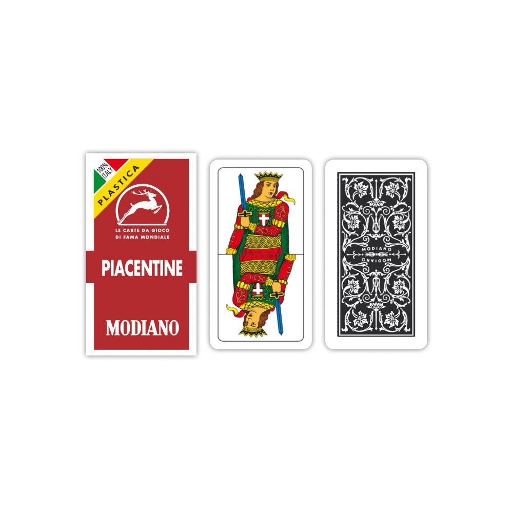 Modiano Piacentine Red 100% Plastic Cards - Good Games