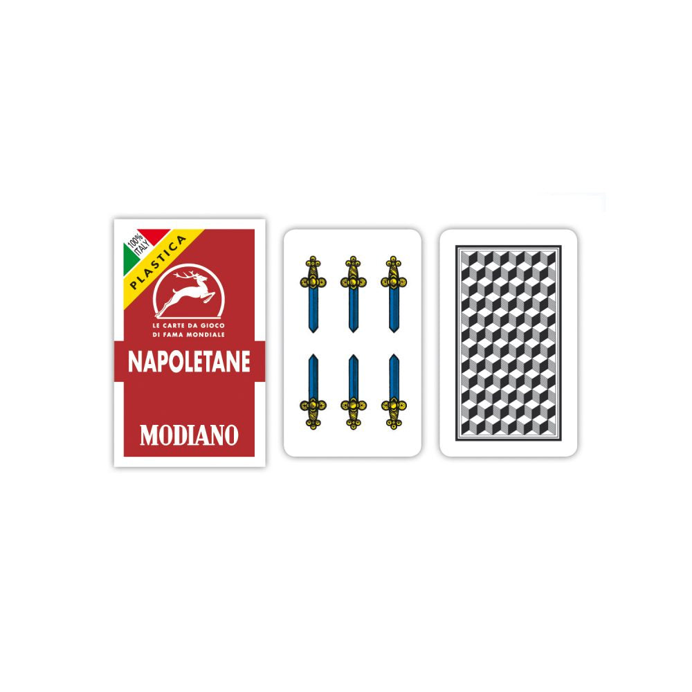 Modiano Napoletane Red 100% Plastic Cards - Good Games