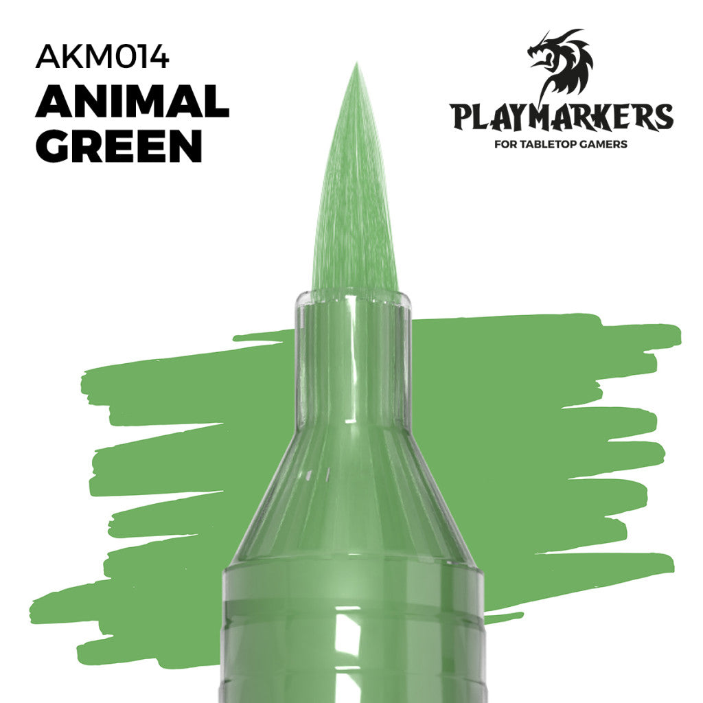 Animal Green marker tip and paint swatch, Playmakers hobby paint for tabletop gamers