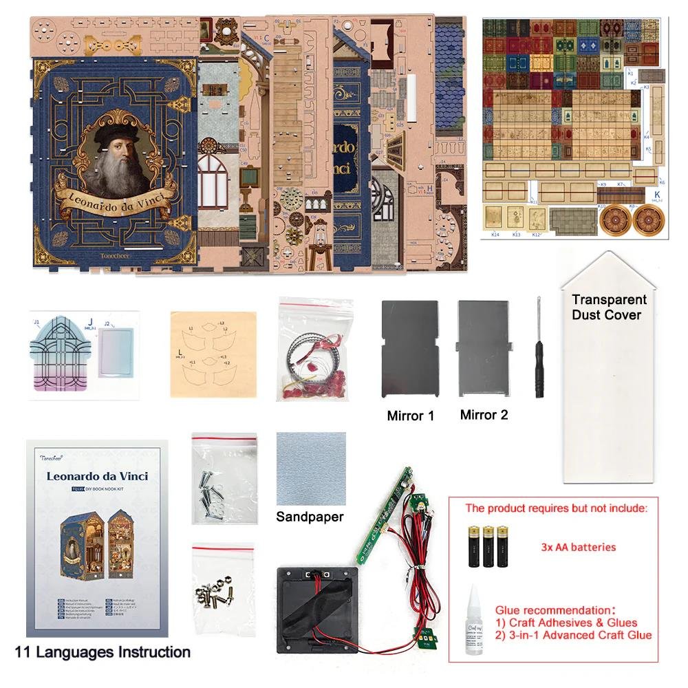 Leonardo Da Vinci Book Nook Tonecheer
