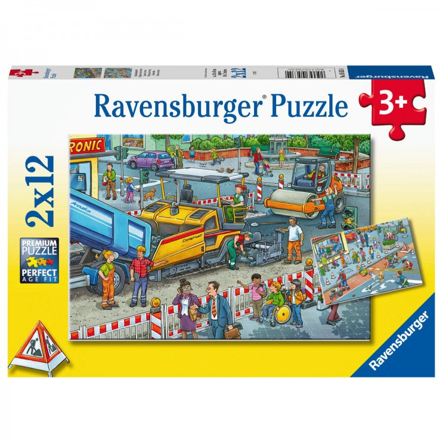 Ravensburger - Road works 2x12 Piece Jigsaw - Good Games