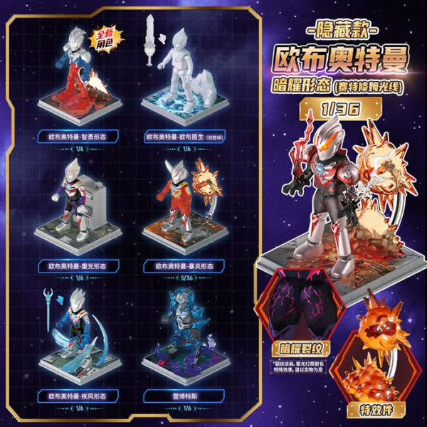 Blokees Figures - Ultraman (Luminous Eyes & Chest) 73210 - Shining Version10 - Wander In The Galaxy - 6 In 1 Blind Box Display